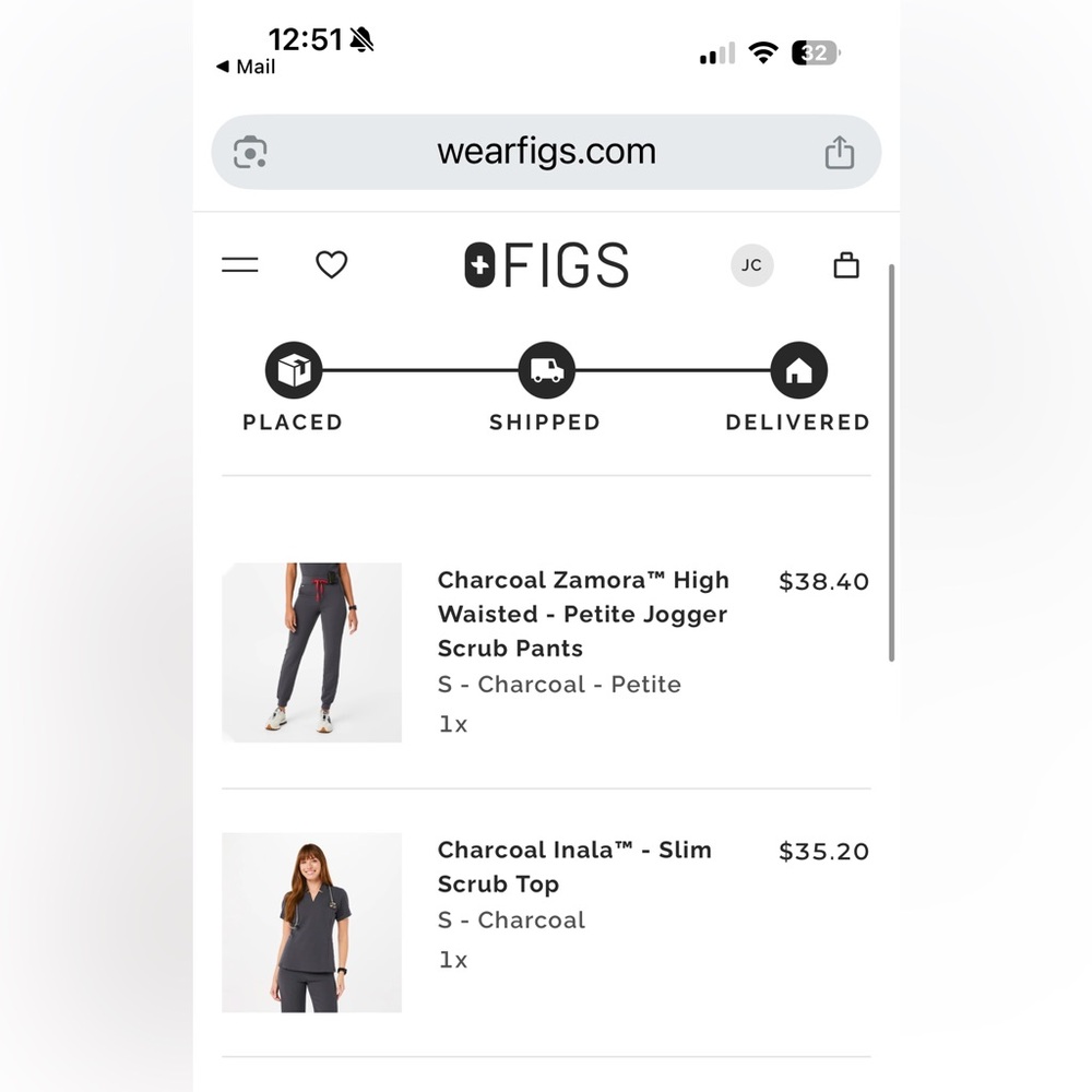 Figs Charcoal Scrub Pants and Top